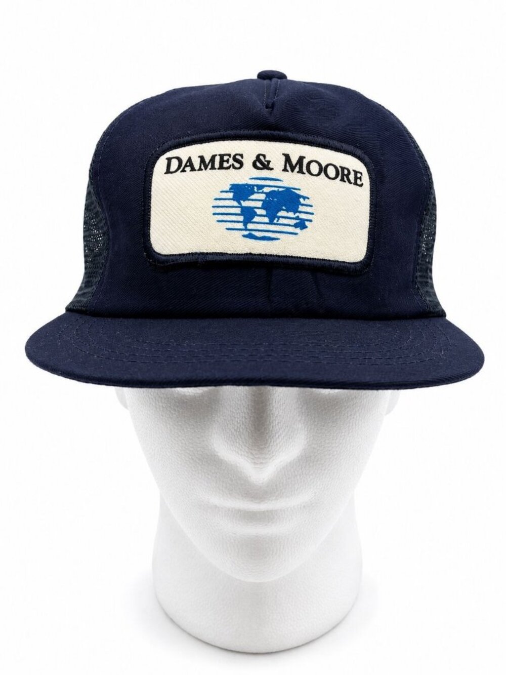Dames & Moore Unisex Trucker Hat Navy Mesh Snapback Logo Adjustable